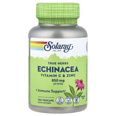 True Herbs, Echinacea, Vitamin C & Zinc, 100 вегетарианских капсул