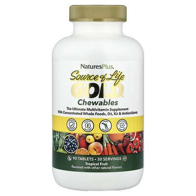 Source of Life Gold® жевательные таблетки, тропические фрукты, 90 шт