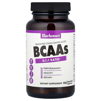 BCAAs, соотношение 4:1:1, 120 растительных капсул