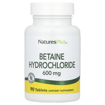 NaturesPlus Betaine Hydrochloride, 600 mg, 90 таблеток