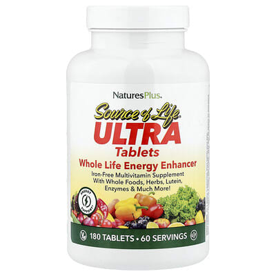 Source Of Life®, Ultra Whole Life Energy Enhancer, Iron Free, 180 Tablets