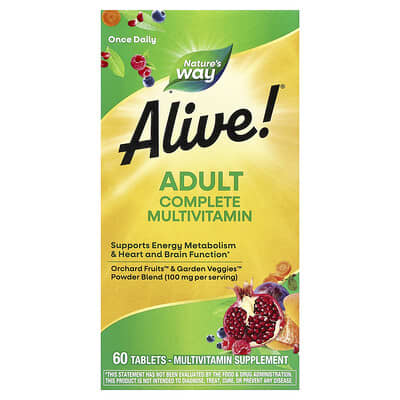 Alive!® Мультивитамины для взрослых, 60 таблеток