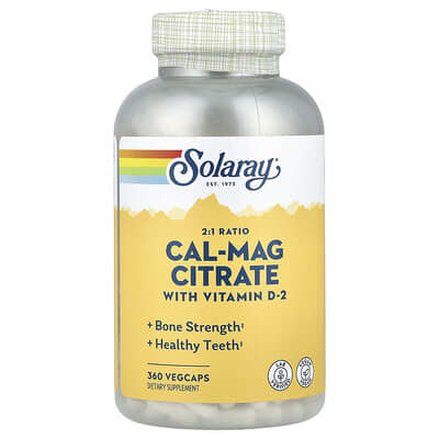 Cal-Mag Citrate с витамином D-2, 360 вегетарианских капсул