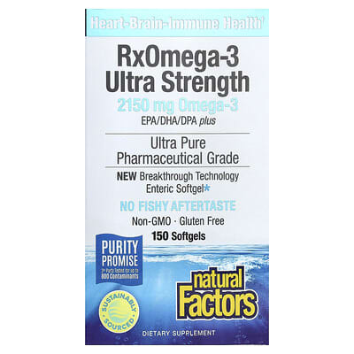 RxOmega-3 Ultra Strength, 150 Softgels (1,075 mg per Softgel)
