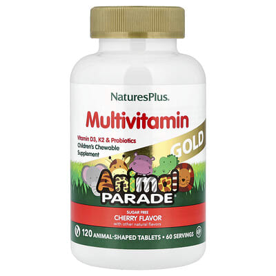 Animal Parade® Gold, Children's Chewable Multivitamin, Cherry, 120 Animal-Shaped Tablets