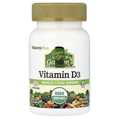 Source of Life® Garden®, Витамин D3, 60 Vegan Capsules