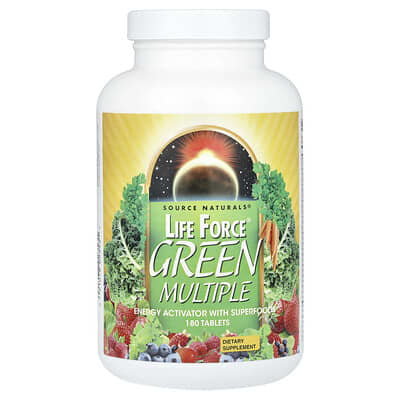 Мультивитамины Life Force®, Green Multiple, 180 таблеток