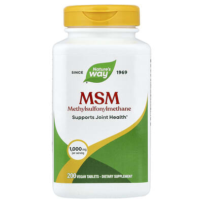 MSM, 1,000 mg, 200 веганских таблеток