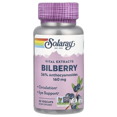 Solaray Vital Extracts Bilberry 30 вегетарианских капсул