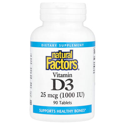 Vitamin D3, 25 mcg (1,000 IU), 90 Tablets