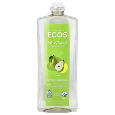 Средство для мытья посуды Ecos® Plant Powered, Груша, 25 fl oz (739 ml)