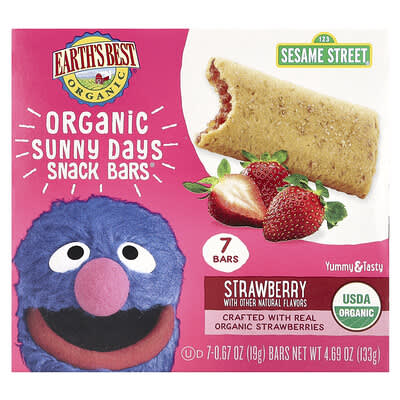 Organic Sunny Days Snack Bars®, For Ages 2 Years and Up, Strawberry, 7 Bars, 0.67 oz (19 g) Each