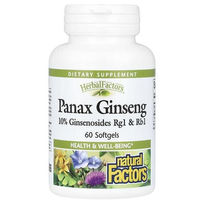 HerbalFactors, Panax Ginseng, 100 mg, 60 мягких капсул