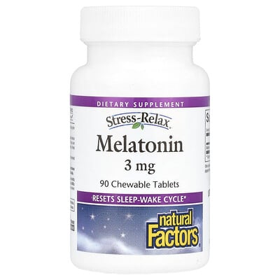 Stress-Relax®, Мелатонин, 3 mg, 90 жевательных таблеток