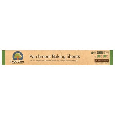 Parchment Baking Sheets, 24 Pre-Cut Sheets, 200 sq in (13 in x 16 in) Each