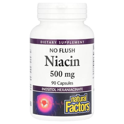 Ниацин, без эффекта покраснения, 500 mg, 90 капсул