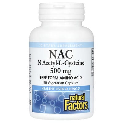 NAC, N-Acetyl-L Cysteine, 500 mg, 90 вегетарианских капсул