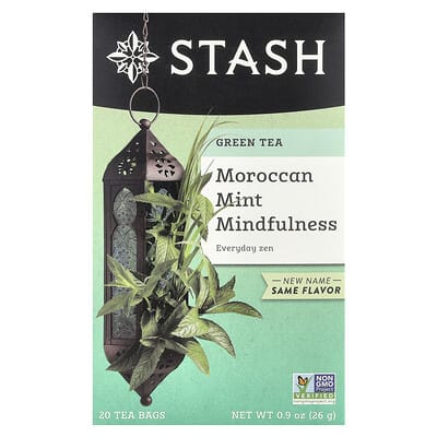 Зеленый чай Moroccan Mint Mindfulness, 20 чайных пакетиков, 0.9 oz (26 g)
