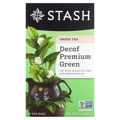 Зеленый чай Stash Tea Decaf Premium Green, 18 чайных пакетиков, 1.1 oz (33 g)