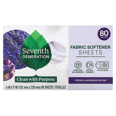 Seventh Generation салфетки-кондиционеры для белья, свежая лаванда, 80 шт.