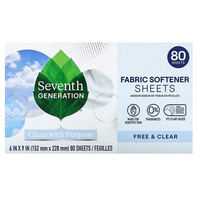 Смягчитель ткани Seventh Generation Free & Clear, 80 листов
