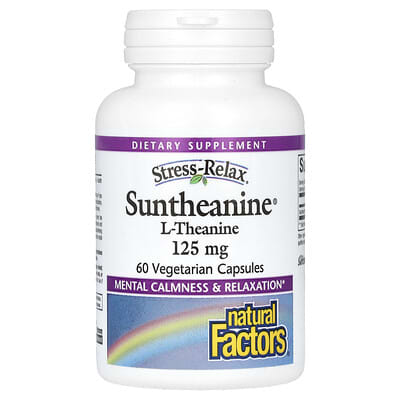 Stress-Relax, Suntheanine, L-Theanine, 60 вегетарианских капсул (125 mg на капсулу)