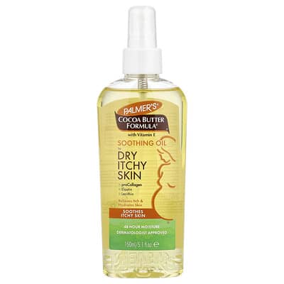 Успокаивающее масло Palmer's Cocoa Butter Formula® с витамином E для сухой зудящей кожи, 5.1 fl oz (150 ml)