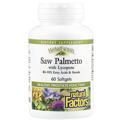 HerbalFactors Saw Palmetto с ликопином, 60 мягких капсул
