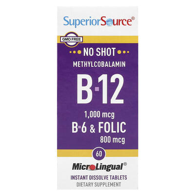 Methylcobalamin B-12, B-6 и фолиевая кислота, 60 быстрорастворимых таблеток MicroLingual®