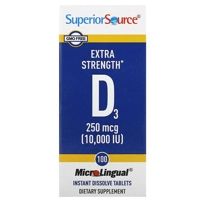 D3, 250 mcg (10,000 IU), 100 MicroLingual® Instant Dissolve Tablets