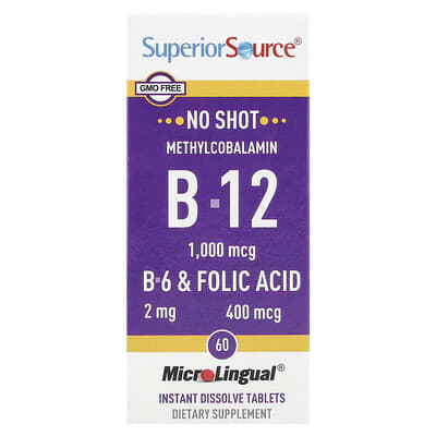 Methylcobalamin B-12, B-6 и фолиевая кислота, 60 быстрорастворимых таблеток MicroLingual®