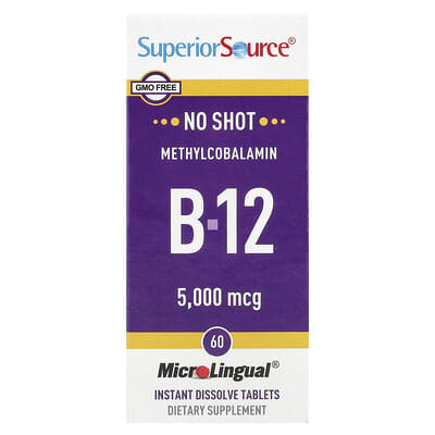 Methylcobalamin B-12, 5,000 mcg, 60 MicroLingual® быстрорастворимых таблеток