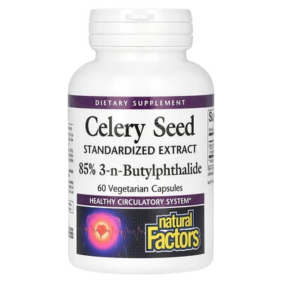 Celery Seed, Standardized Extract, 60 вегетарианских капсул