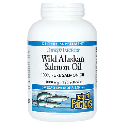 Omega Factors®, Wild Alaskan Salmon Oil, 1,000 mg, 180 Softgels