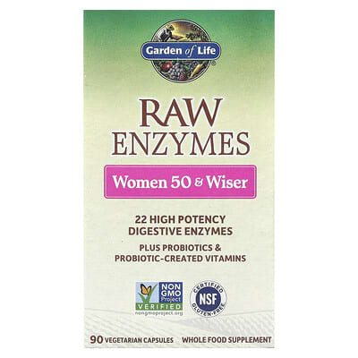 RAW Enzymes, Женский 50 & Wiser, 90 вегетарианских капсул
