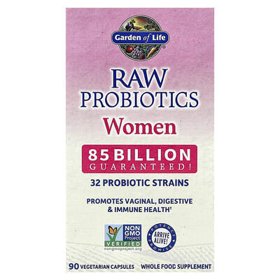 RAW Probiotics, Женский, 85 Billion, 90 вегетарианских капсул