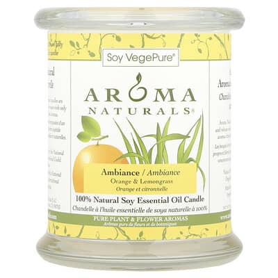 Soy VegePure® натуральная соевая ароматическая свеча, аромат апельсина и лемонграсса, 8.8 oz (260 g)