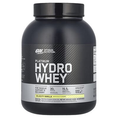 Optimum Nutrition Platinum Hydro Whey®, ваниль, 3.52 lb (1.6 kg)