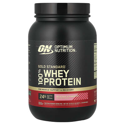 Gold Standard® 100% сывороточный протеин клубника 2 lb (907 g)
