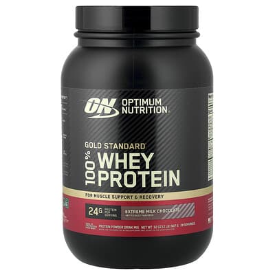 Optimum Nutrition Gold Standard® 100% сывороточный протеин, Extreme Milk Chocolate, 2 lb (907 g)