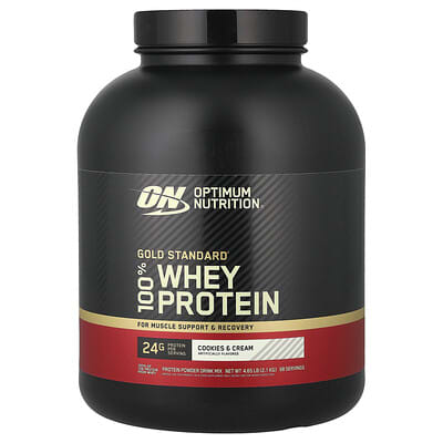 Gold Standard® 100% Whey Protein, Cookies & Cream, 4.65 lb (2.1 kg) протеин