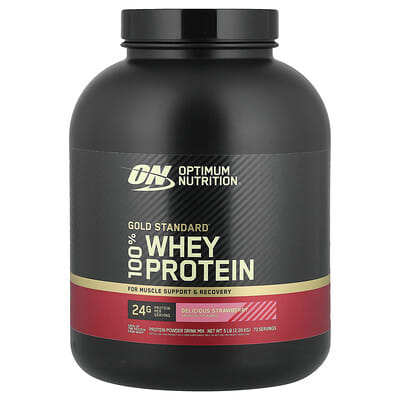 Gold Standard® 100% сывороточный протеин клубника 5 lb (2.26 kg)