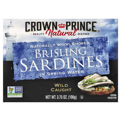 Sardines Brisling в родниковой воде, 3.75 oz (106 g)