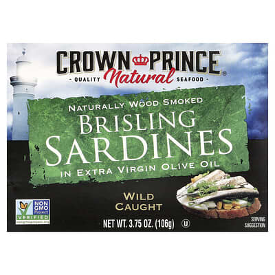 Сардины Brisling в оливковом масле Extra Virgin, 3.75 oz (106 g)