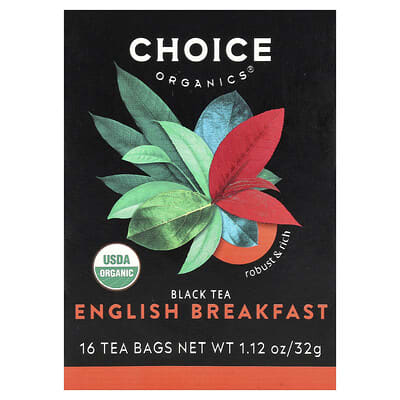 Black Tea, English Breakfast, 16 Tea Bags, 1.12 oz (32 g)