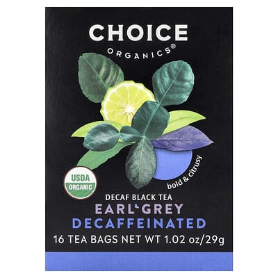 Black Tea, Earl Grey, Decaf , 16 Tea Bags, 1.02 oz (29 g)
