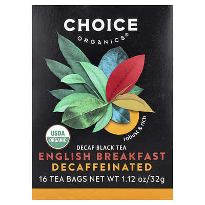 Black Tea, English Breakfast, Decaf , 16 Tea Bags, 1.12 oz (32 g)