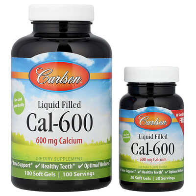 Cal-600, Liquid Filled , 600 mg, 100 + 30  Softgels