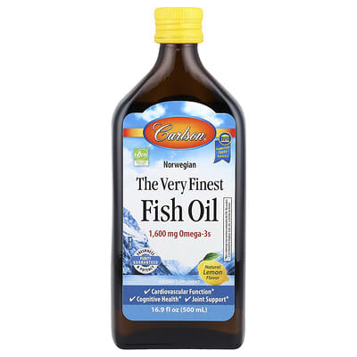 Рыбий жир Norwegian, The Very Finest Fish Oil, натуральный лимон, 16.9 fl oz (500 ml)