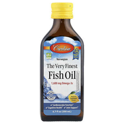 Норвежское рыбье масло, натуральный лимон, 6.7 fl oz (200 ml)